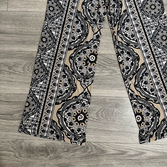 INC International Concepts Black and White Wide Leg‎ Stretchy Boho Pants Size XL - Picture 6 of 12